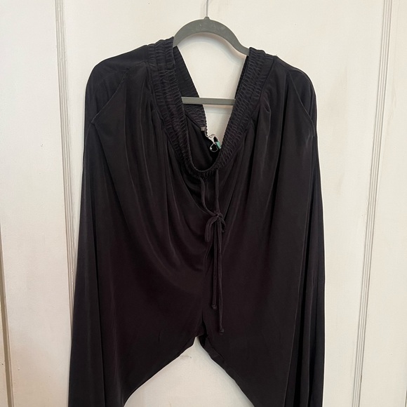 Anthropologie ribbed navy tapered ankle casual pants in 2X - Picture 5 of 10